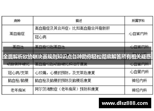 全面解析欧协联决赛规则知识点各种助你轻松彻底解答所有相关疑惑